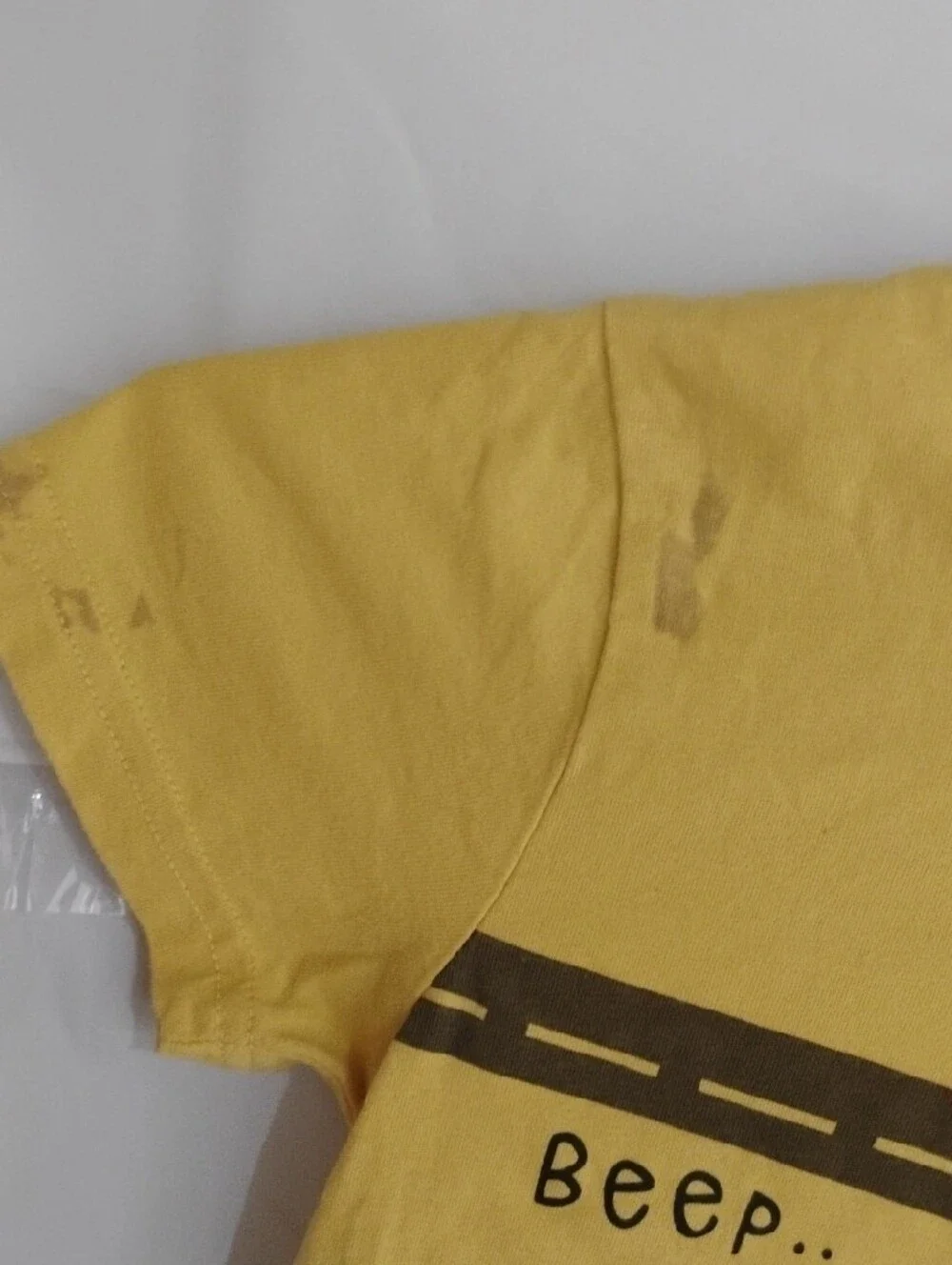 Source Unknown Yellow Kids' Tee with Road and Car Print